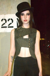 DENIM BUTTON OVER VEST